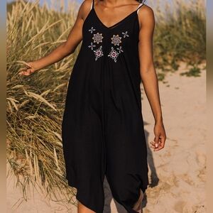 Black Embroidered Jumpsuit